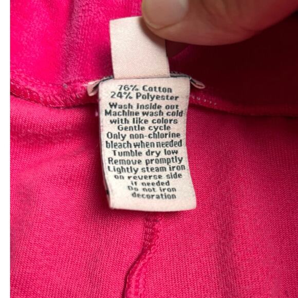Y2K Juicy Couture Tracksuit Pants Velour Lounge Pink 18.5 Bottoms - Picture 7 of 7